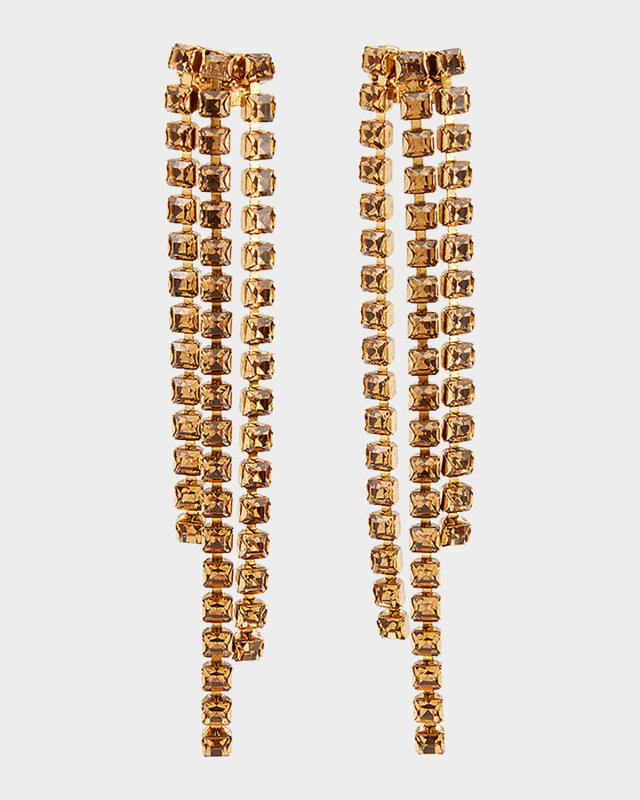 Square Crystal Fringe Earrings